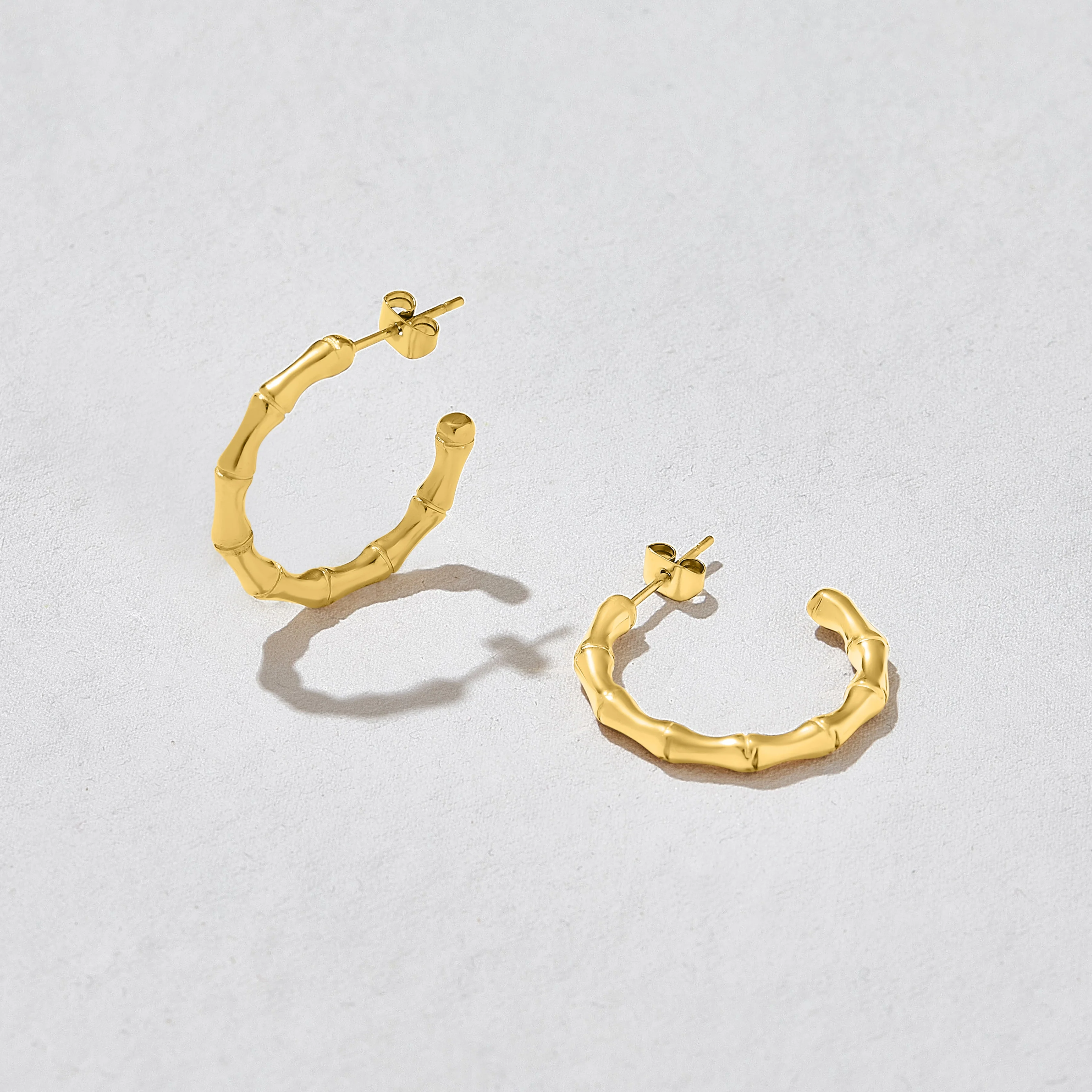 Shino Bamboo Hoop Earrings
