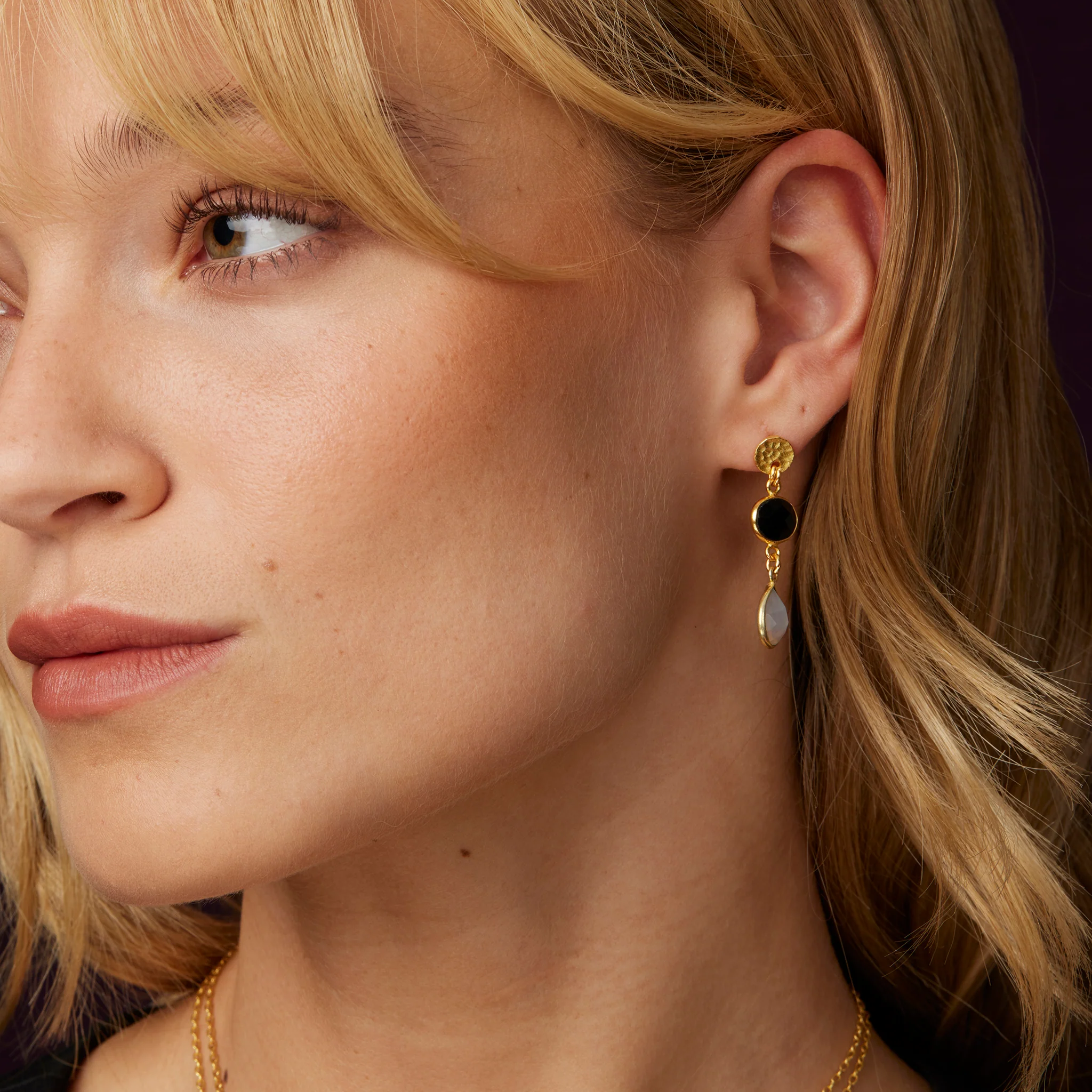 Sia Earrings Black & Grey - Image 2