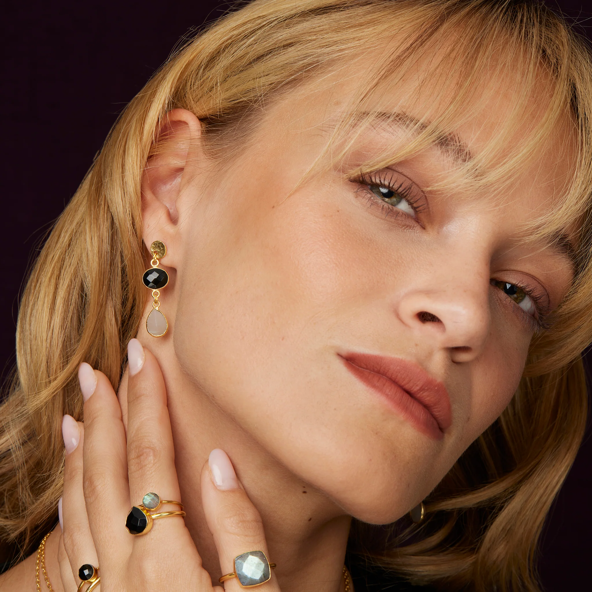 Sia Earrings Black & Grey - Image 3