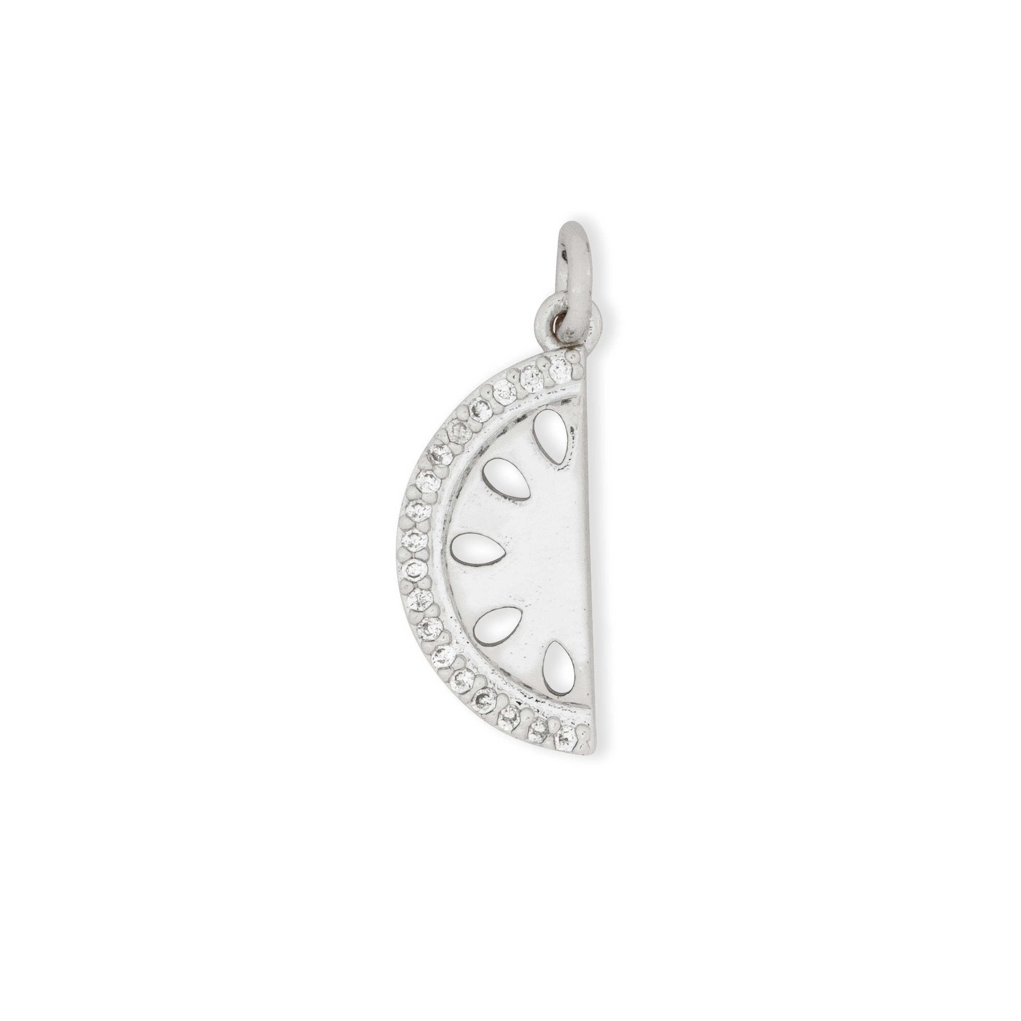 Silver Watermelon Slice Charm