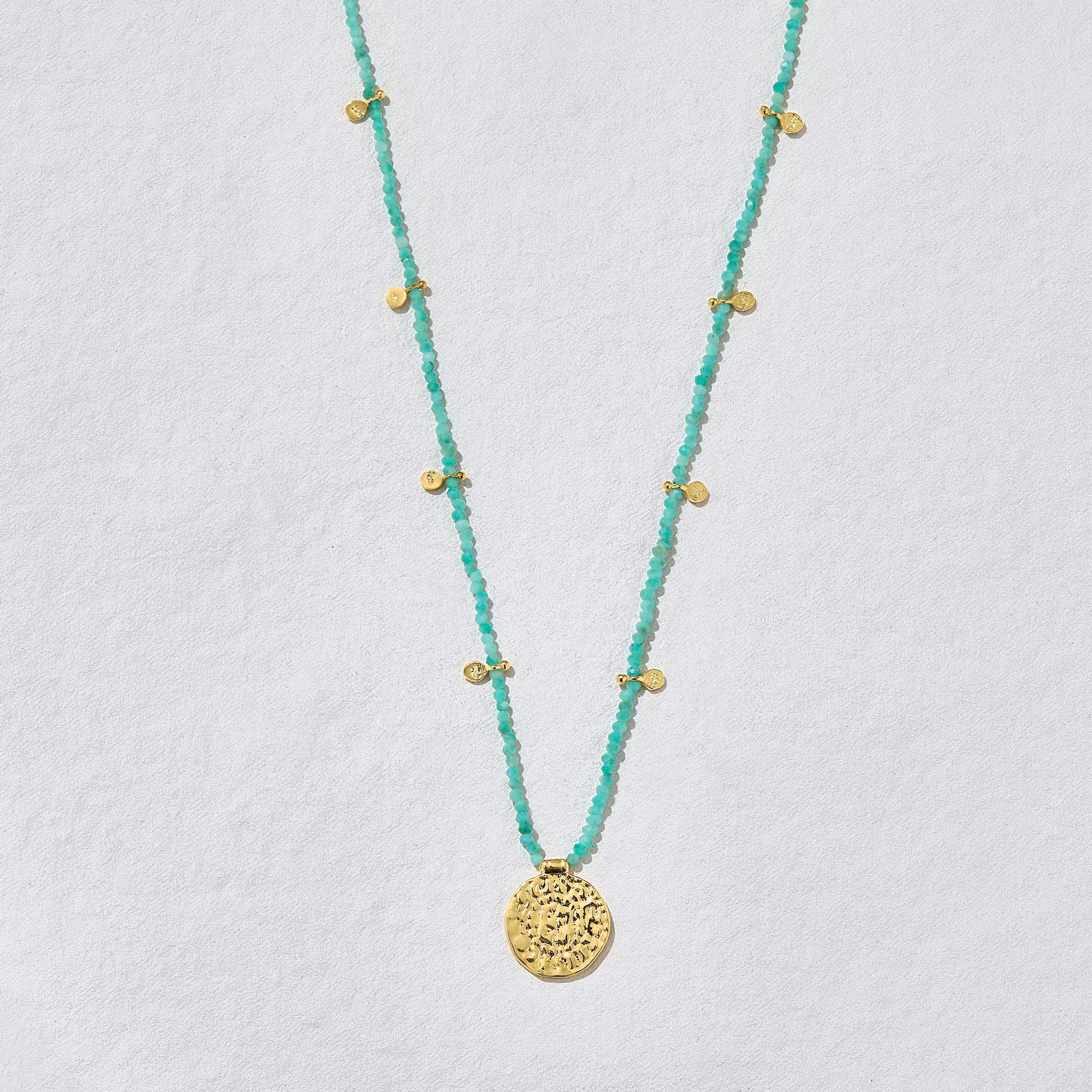 Sirena Green Beaded Coin Necklace
