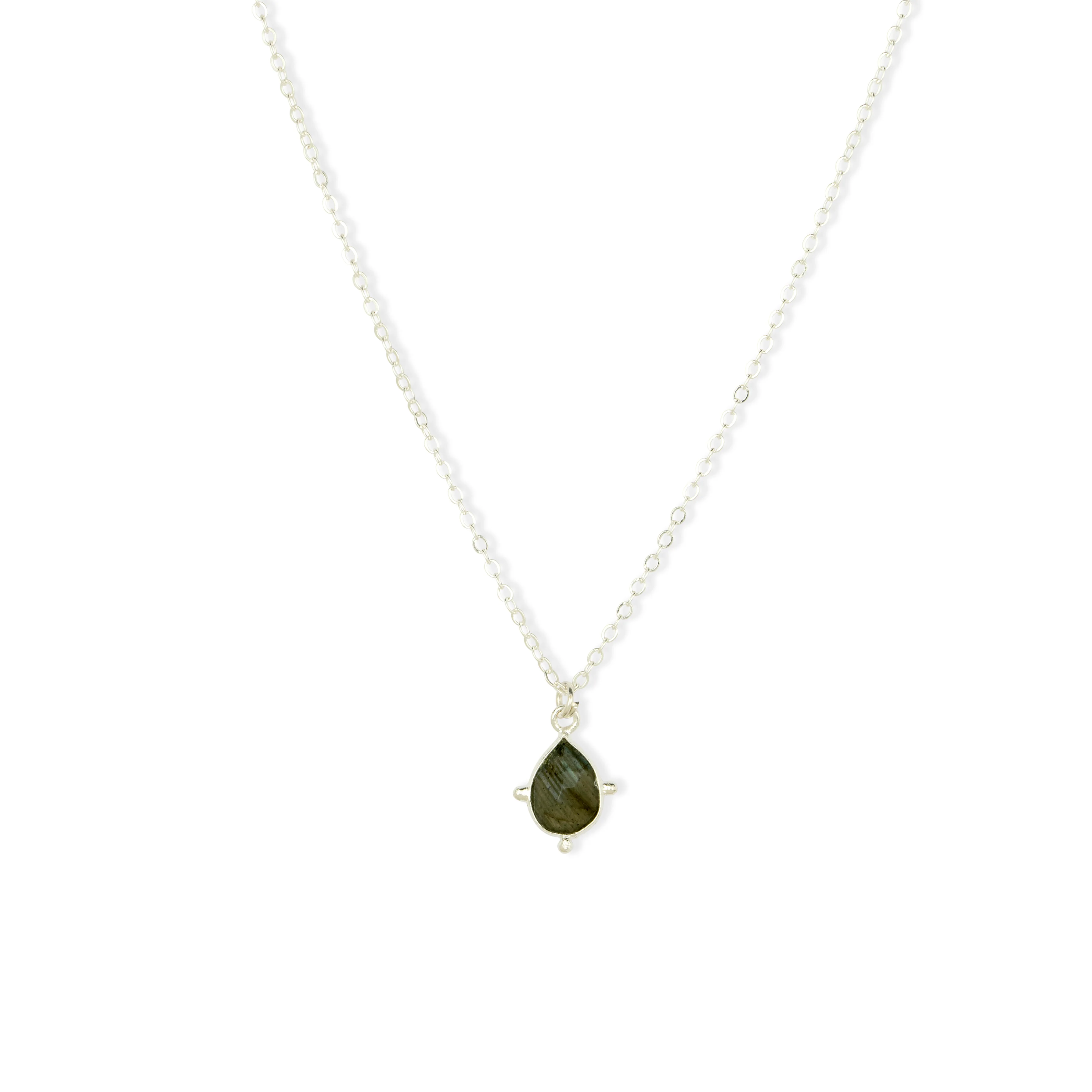 Snowdrop Silver Labradorite Necklace