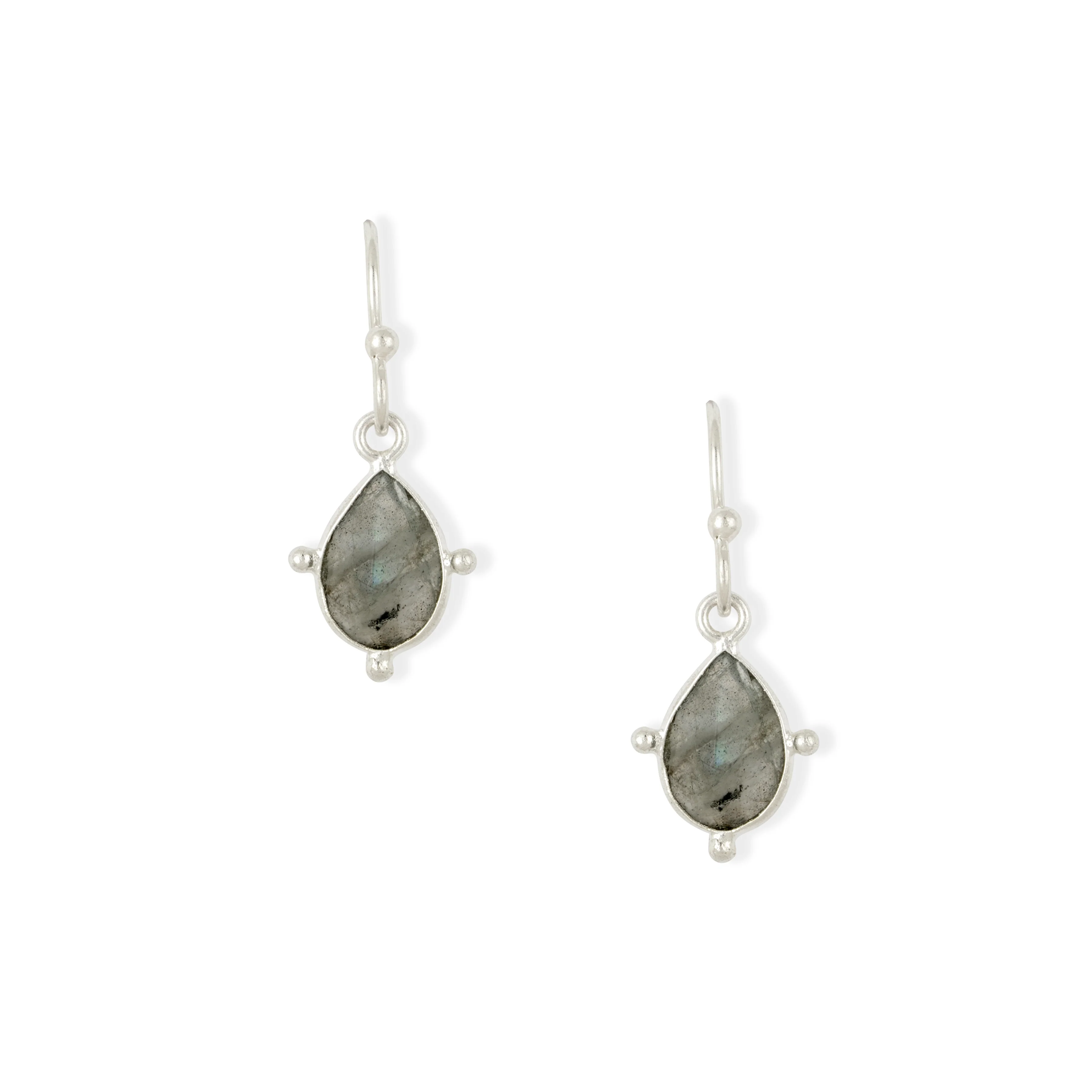 Snowdrop Silver Labradorite Earrings