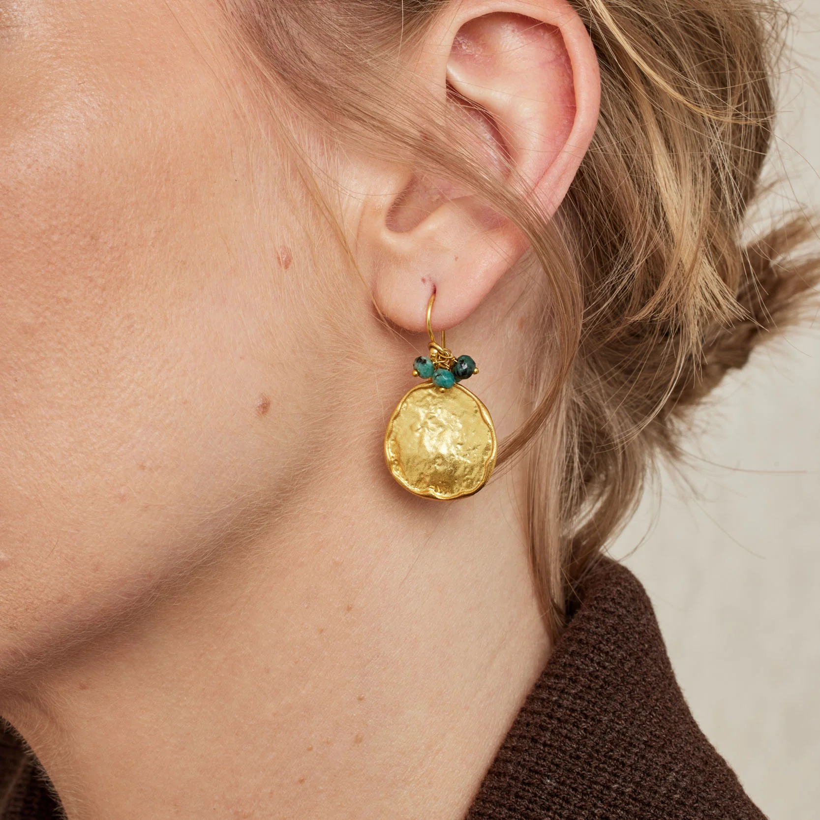 Solange Green Agate Earrings - Image 2