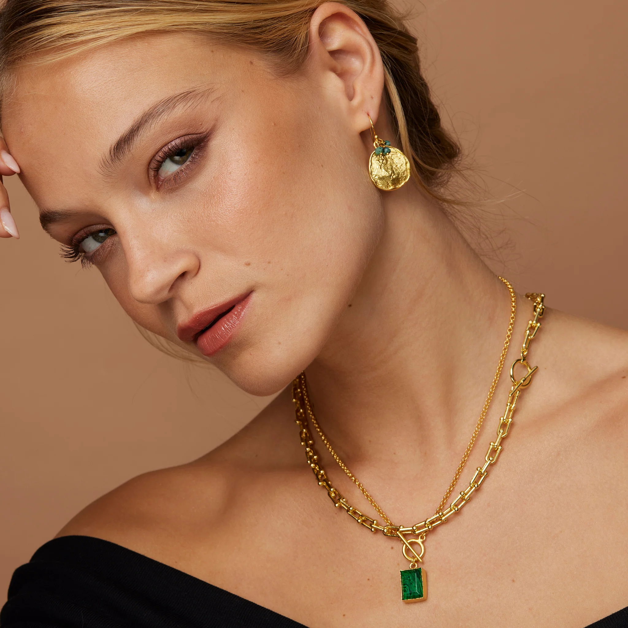 Solange Green Agate Earrings - Image 4