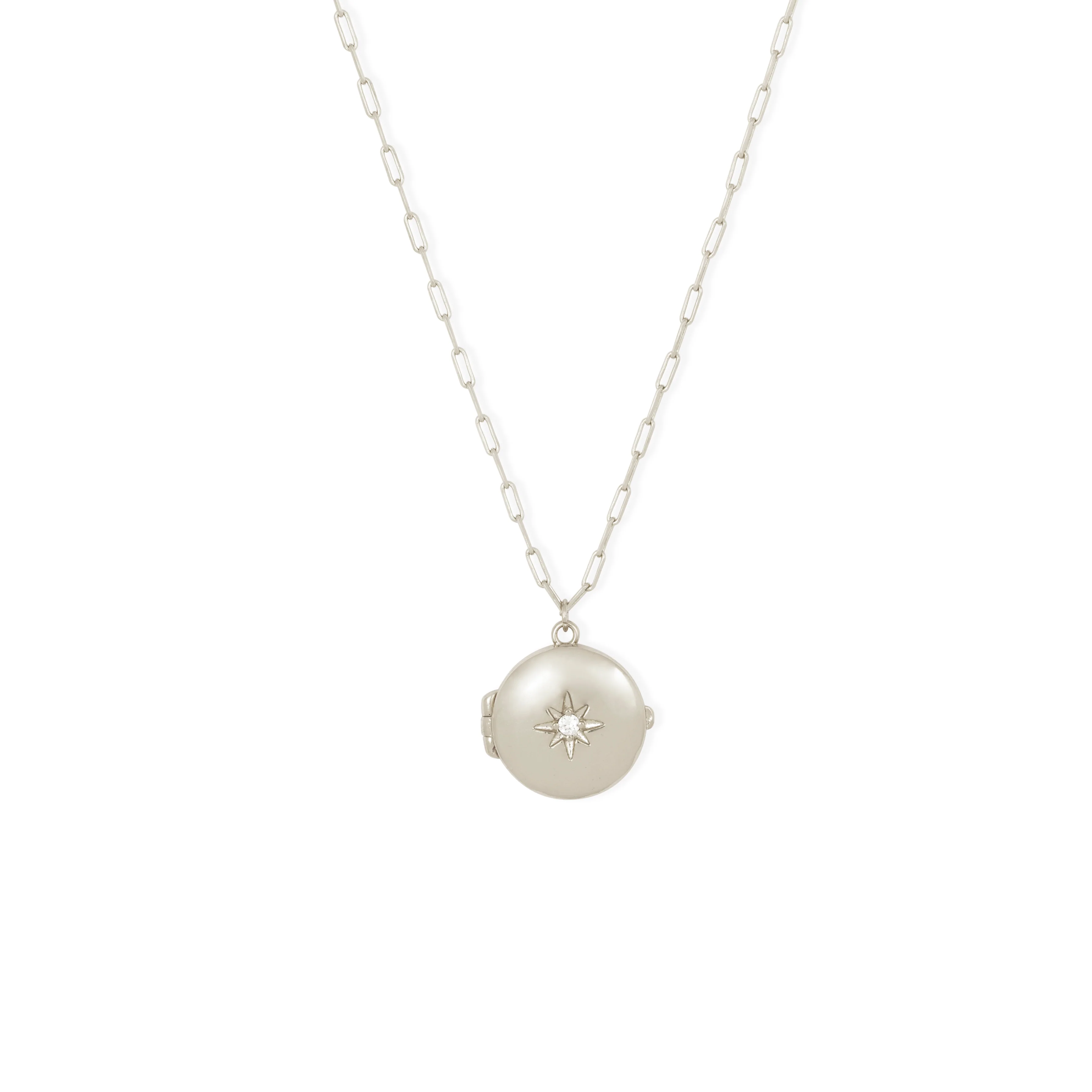 Silver Star Locket Necklace