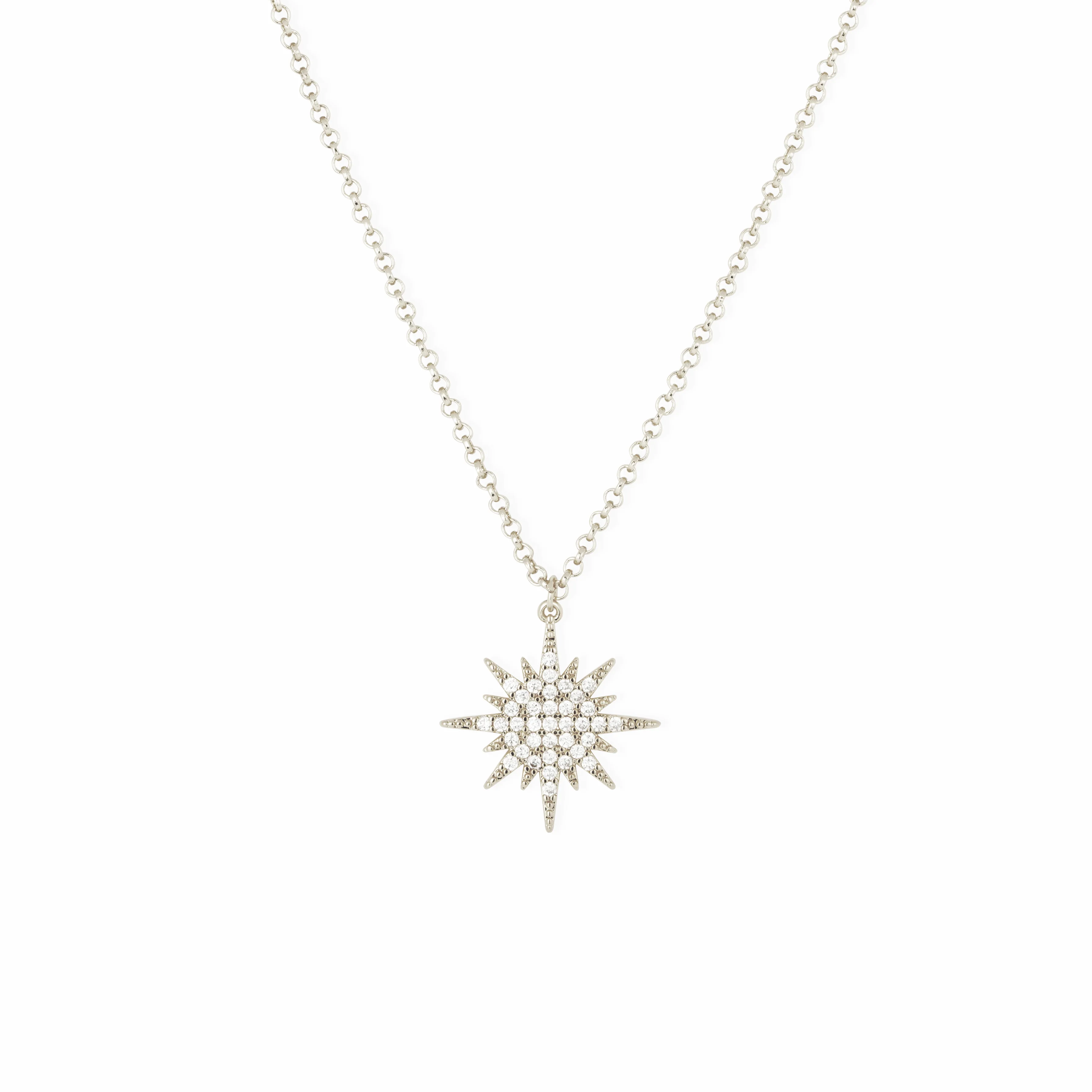 Starla Silver Northern Star Pendant Necklace