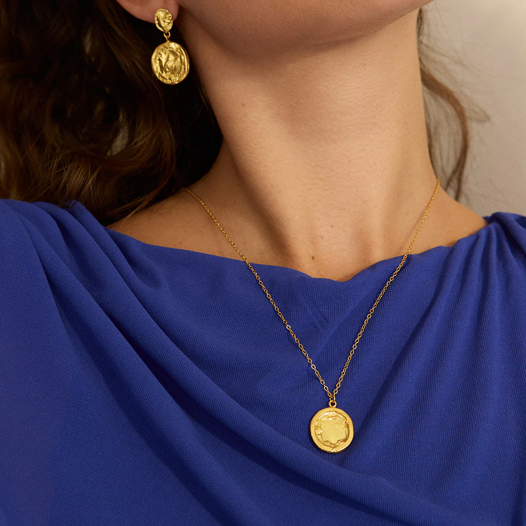 Sunset Gold Coin Necklace - Image 4