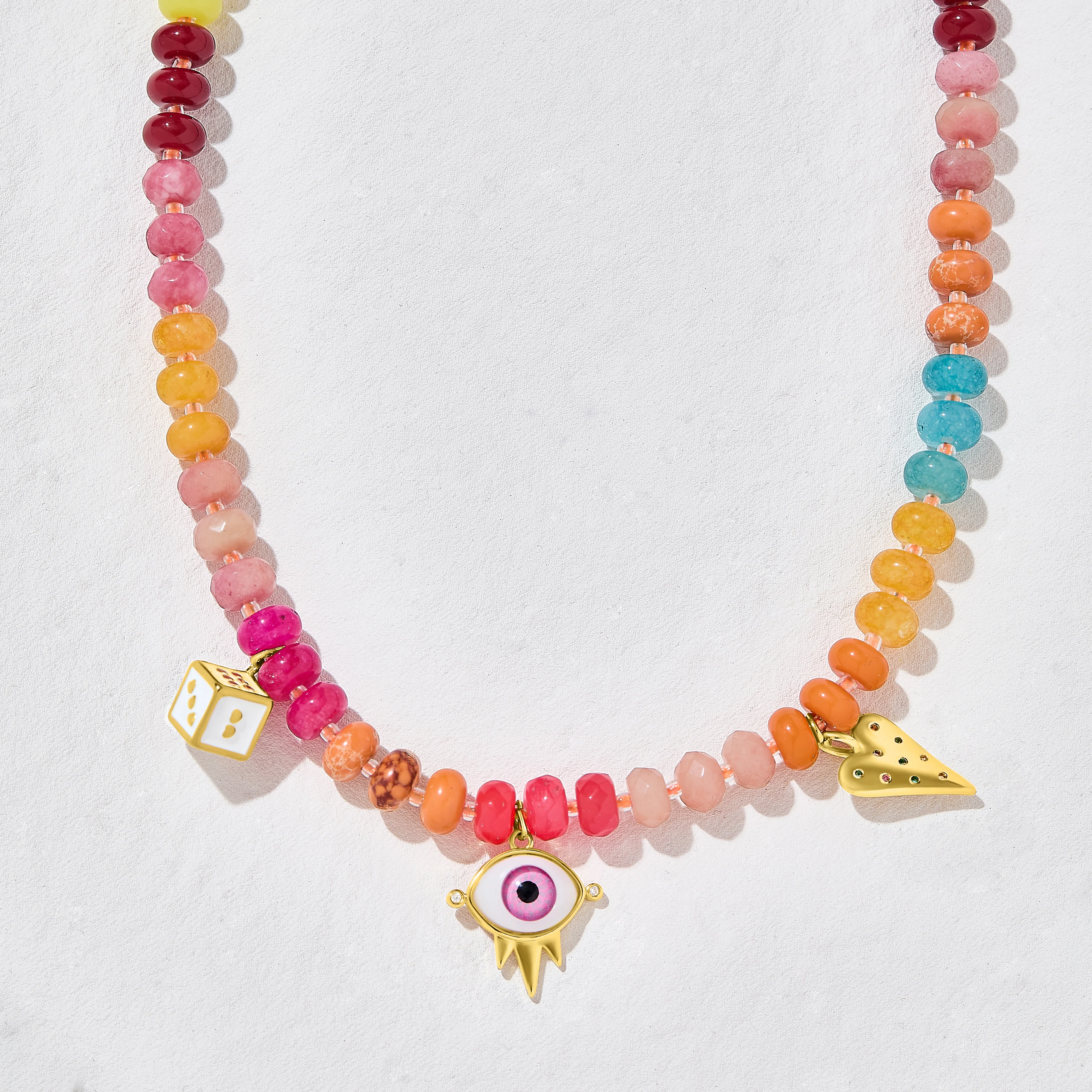 Sunset Talisman Chunky Beaded Necklace