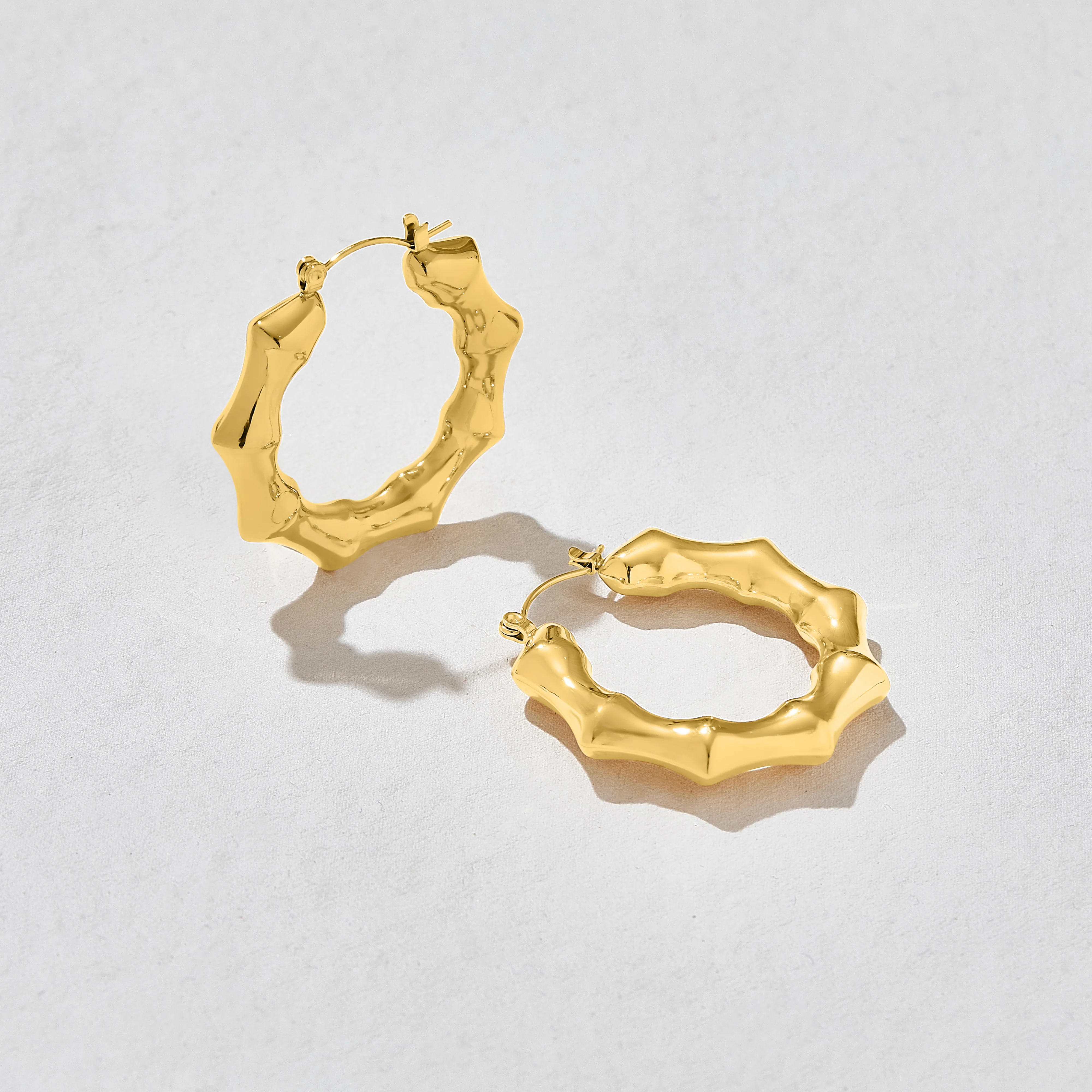 Take Bamboo Chunky Gold Hoop Earrings