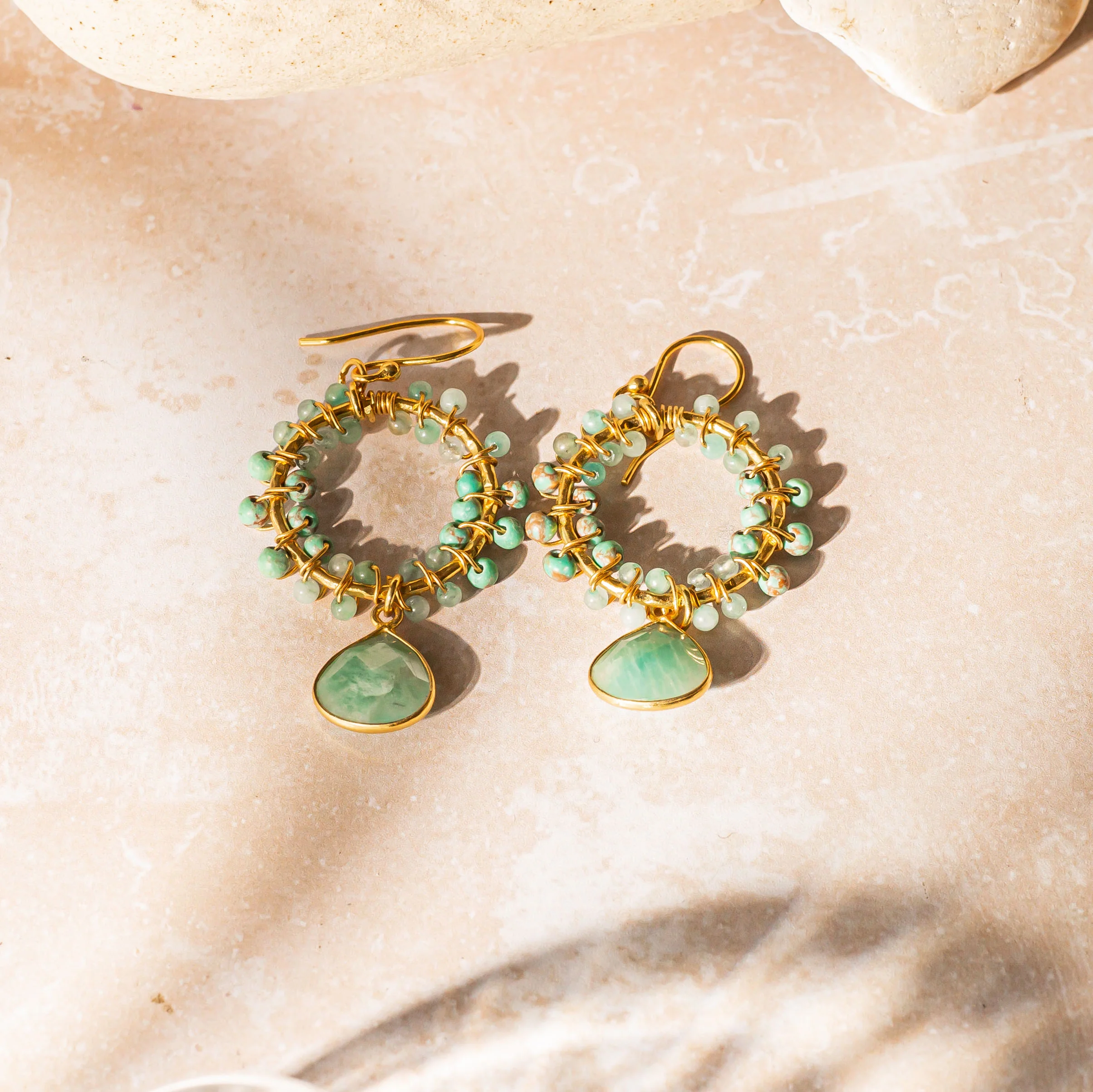 Talia Beaded Earrings Amazonite - Image 3