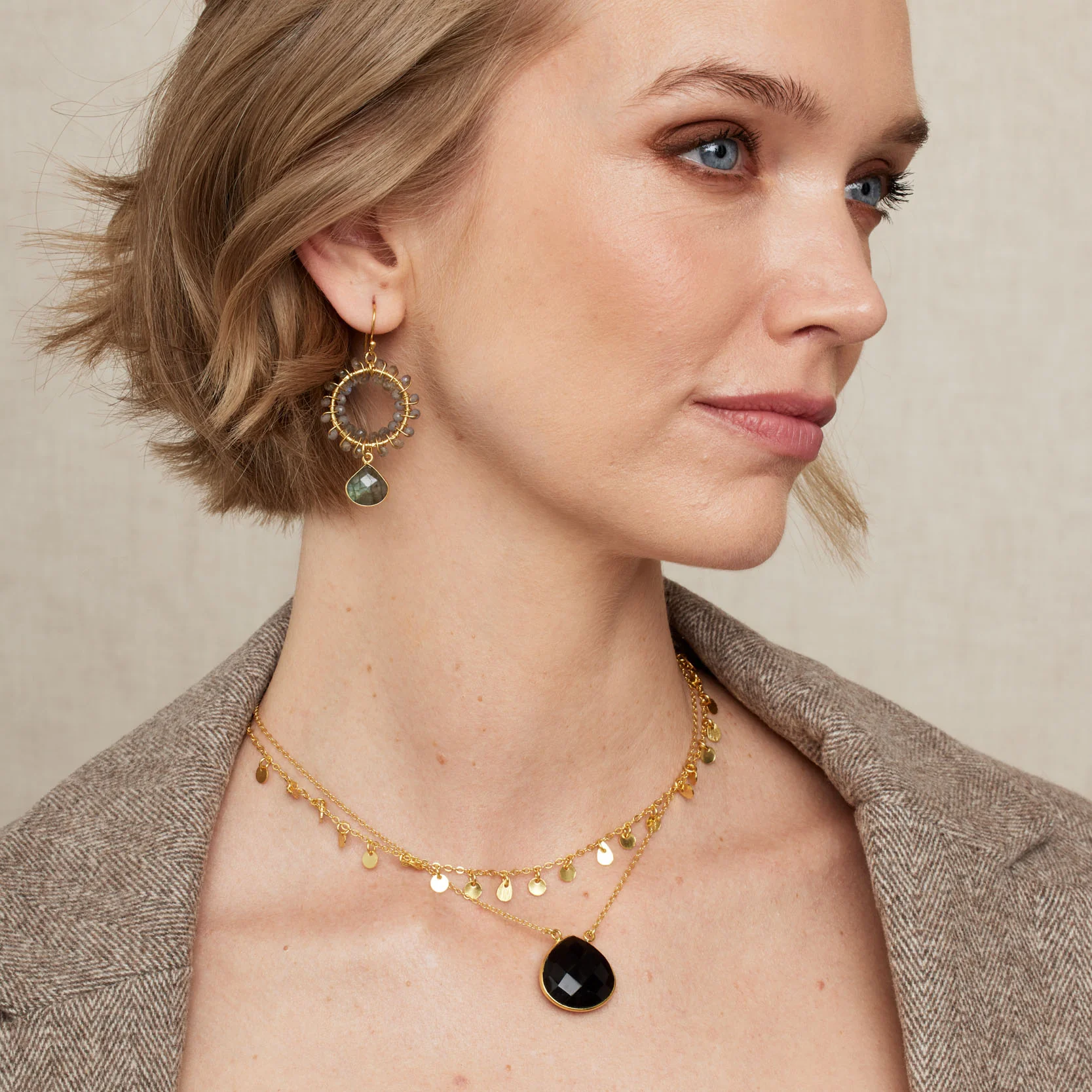Talia Earrings Labradorite - Image 2