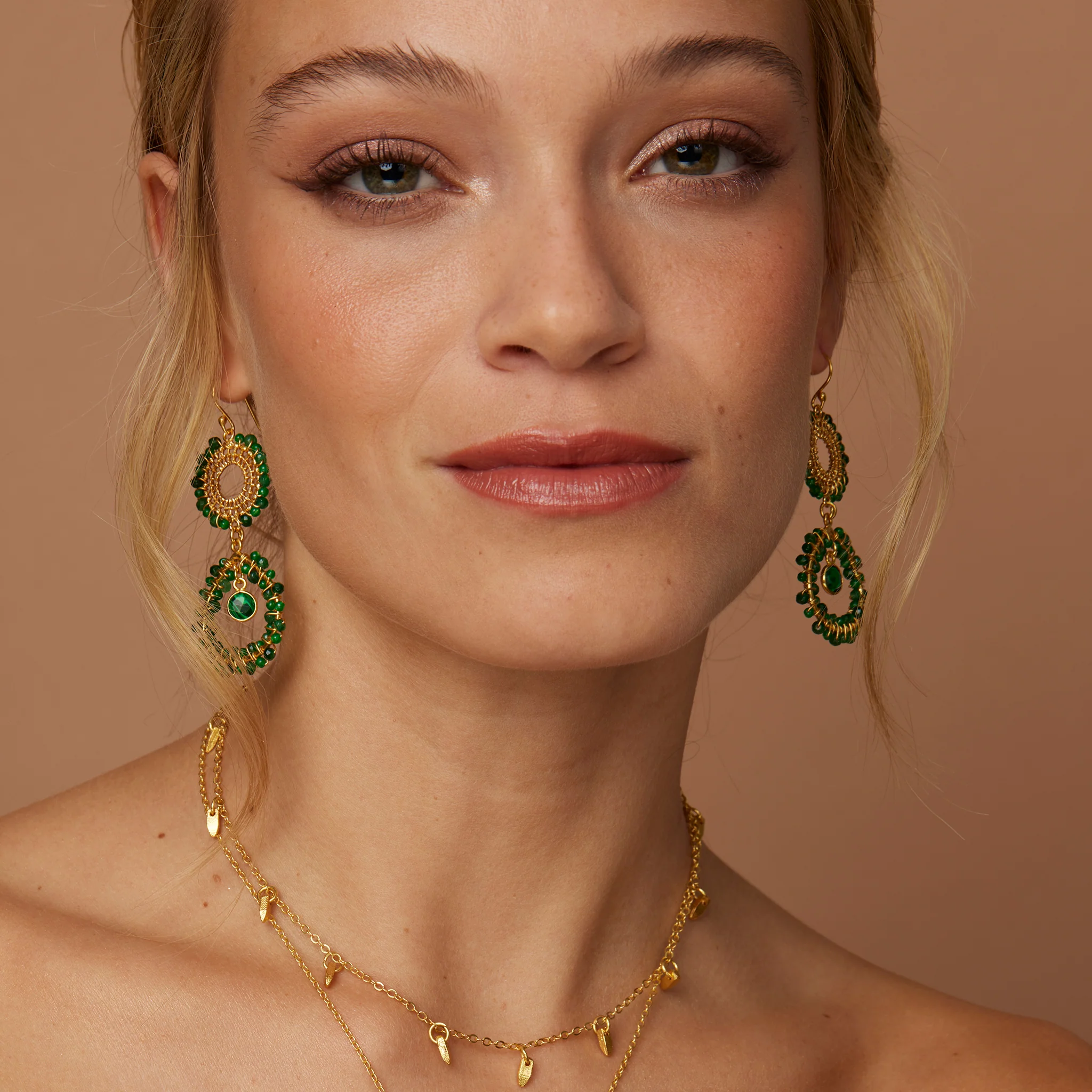 Tate Earrings Dark Green - Image 3