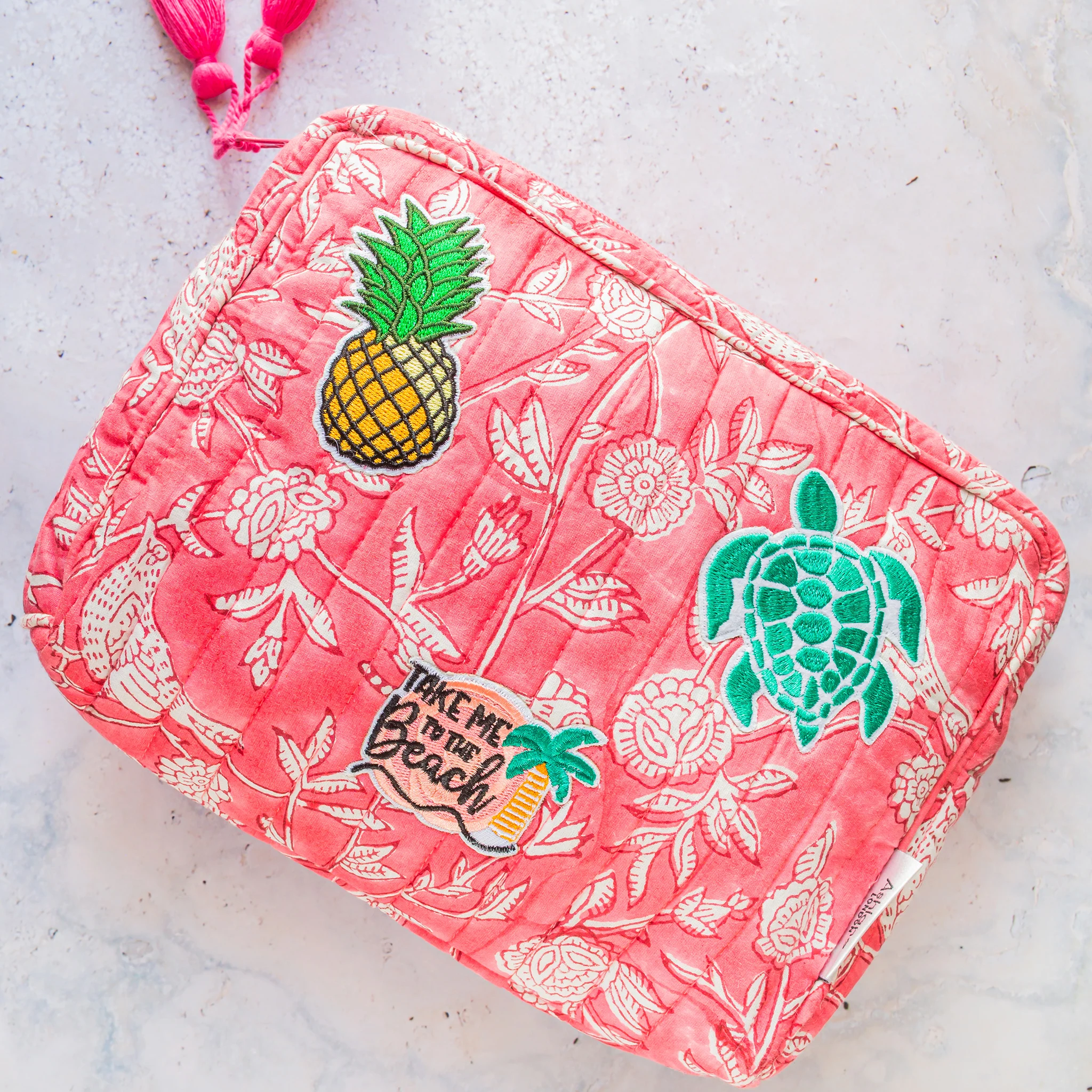The Wanderlust Block Print Washbag - Image 5
