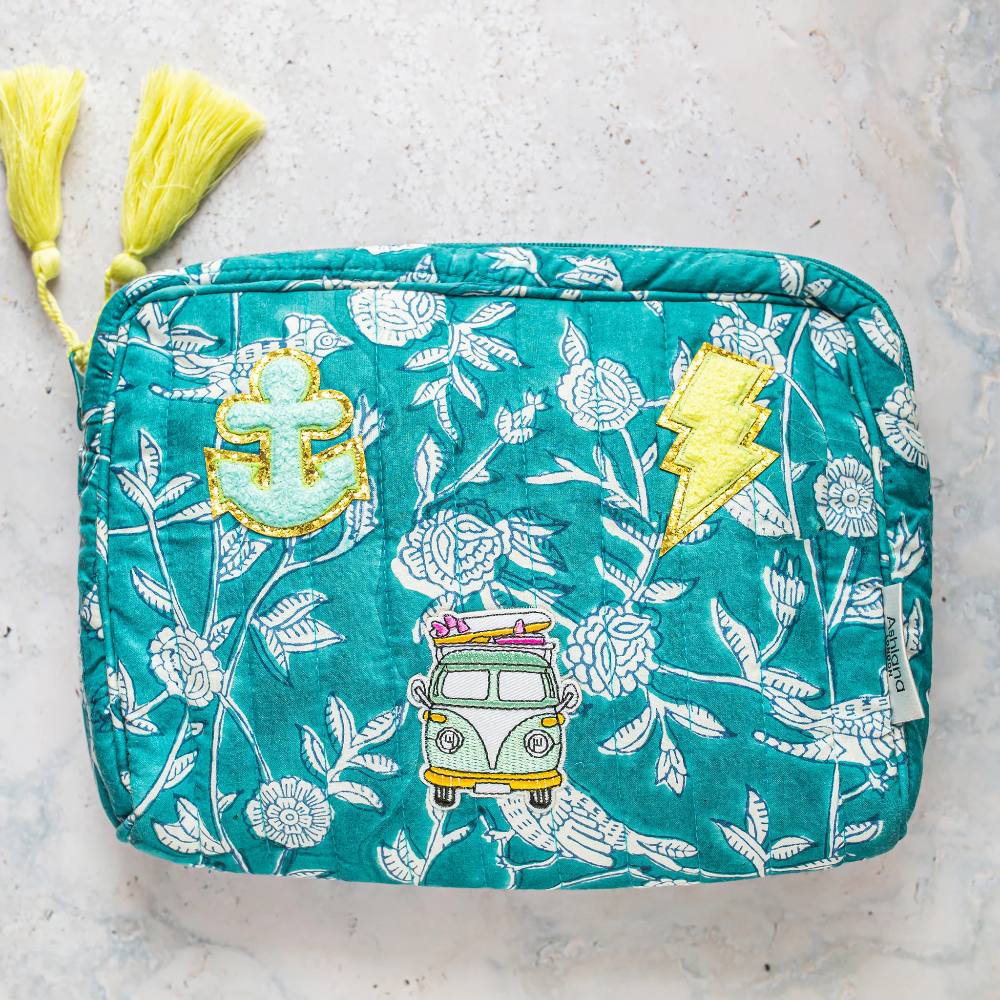 The Wanderlust Block Print Washbag - Image 6