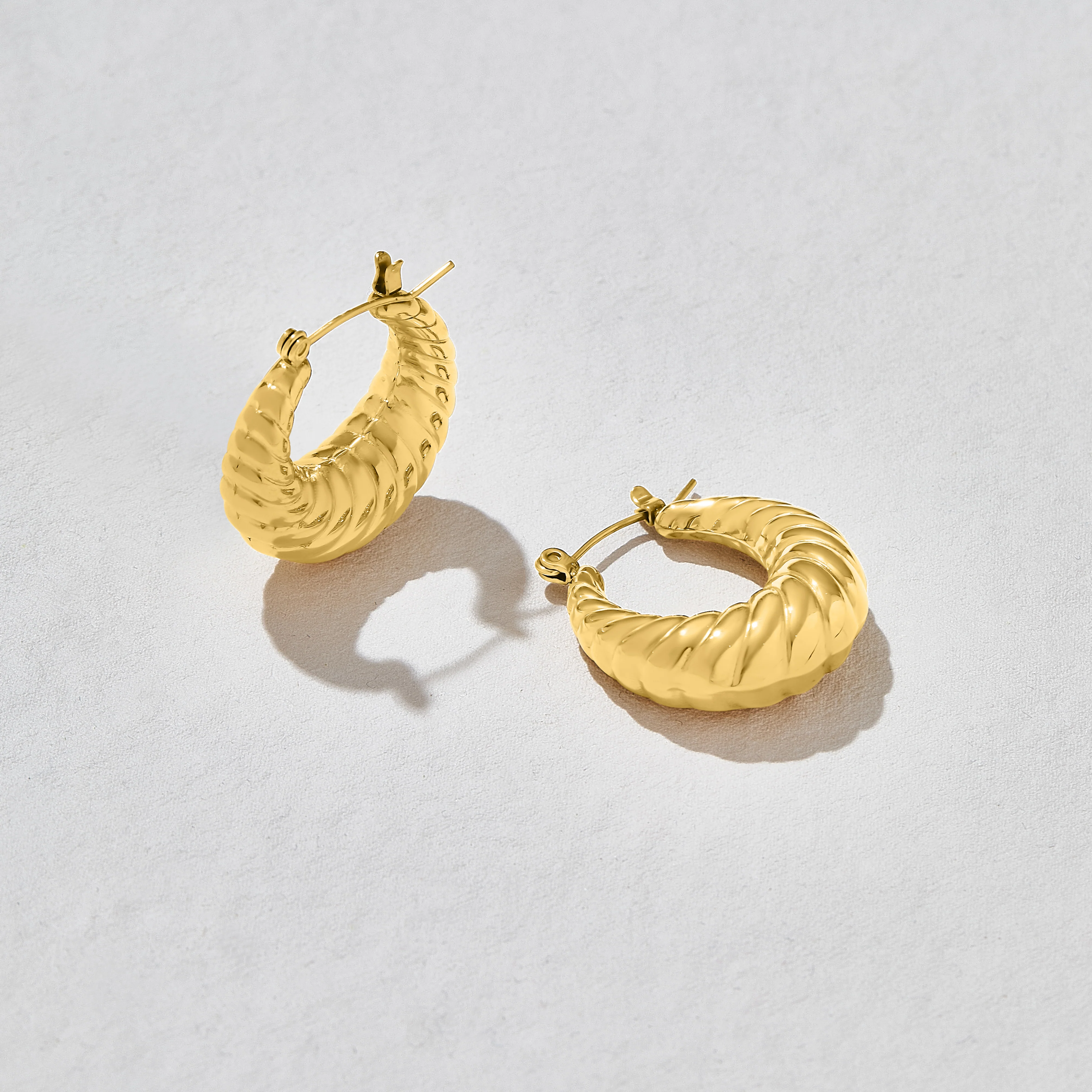 Twisted Sister Gold Hoop Earrings