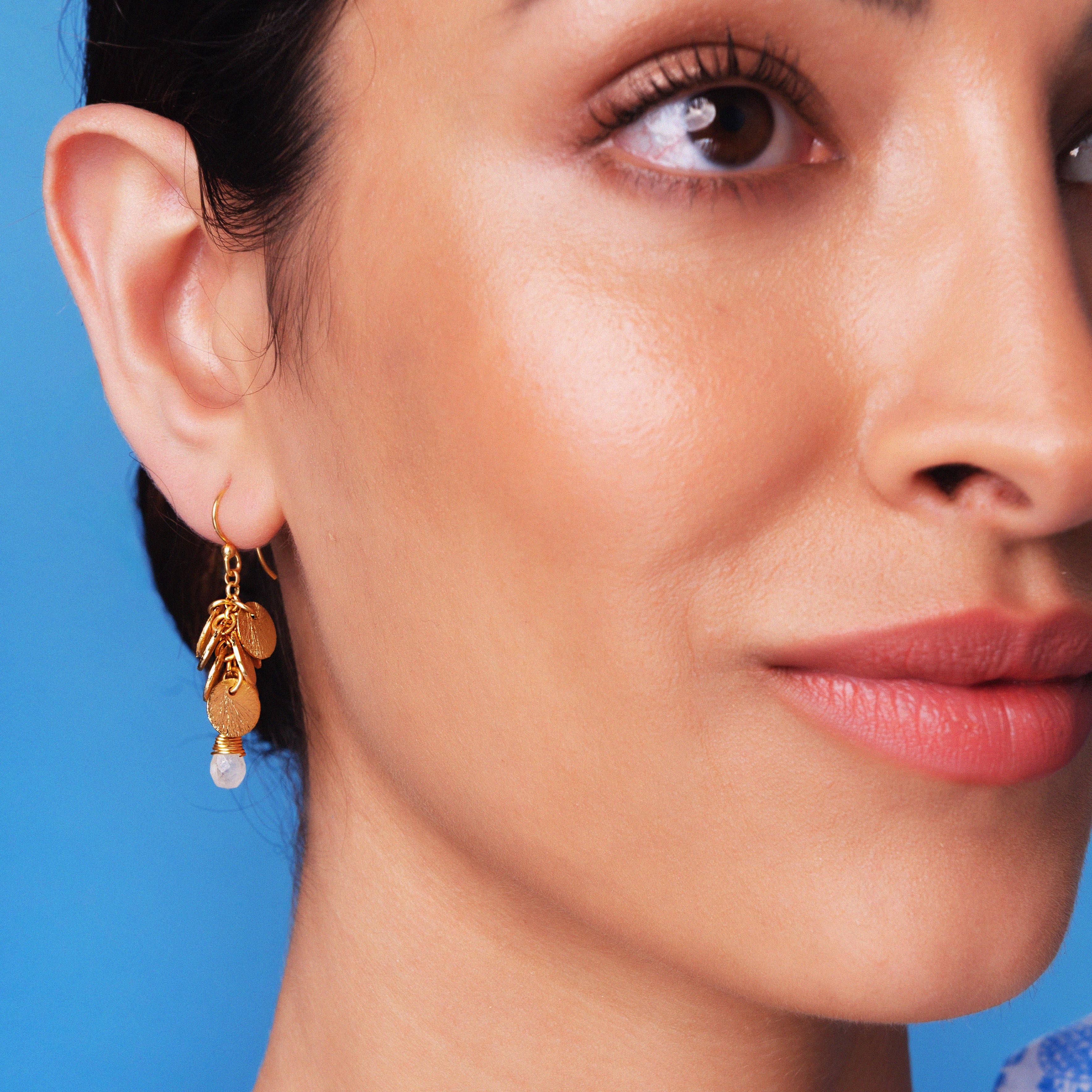 Winona White Moonstone Earrings - Image 2