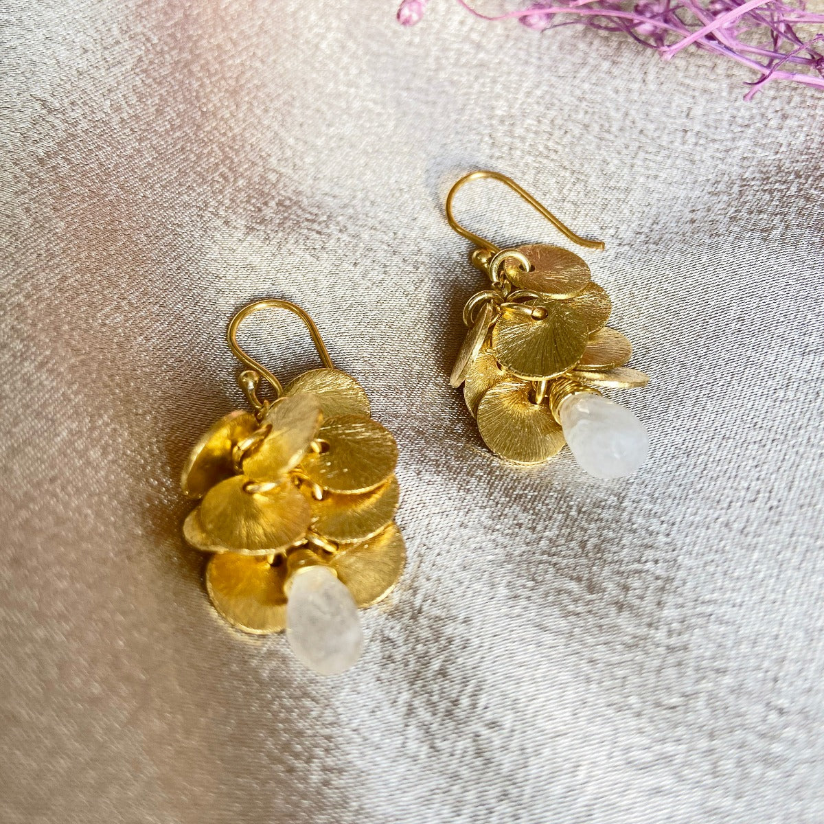 Winona White Moonstone Earrings - Image 3