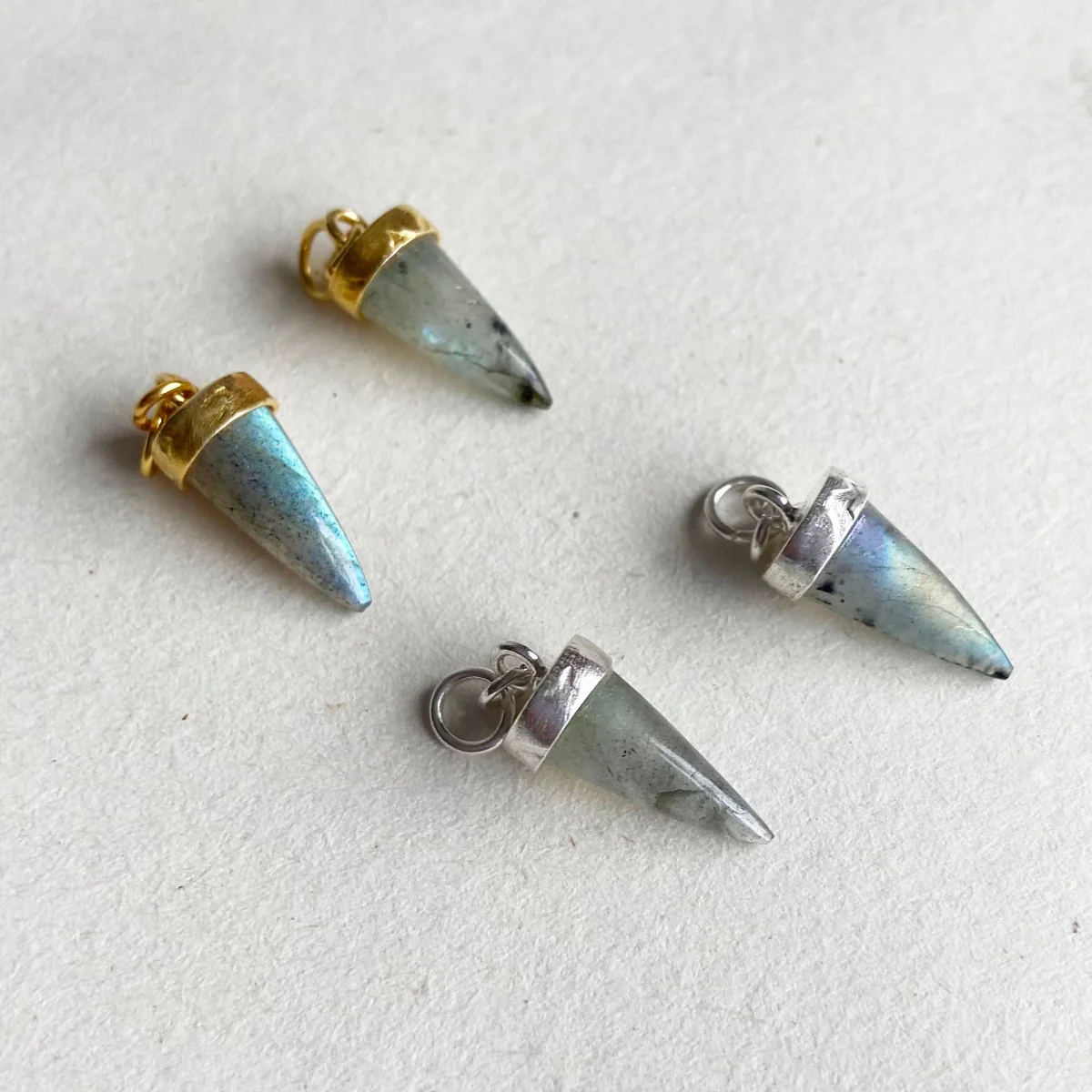 Zeppelin Silver & Labradorite Spike Charms - Image 3