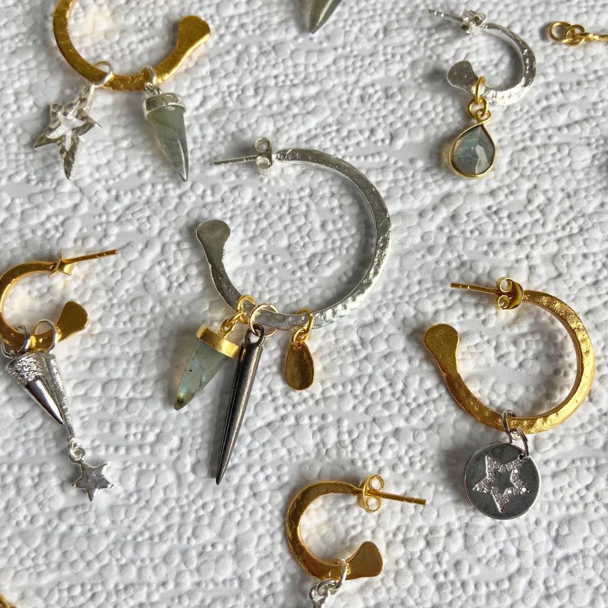 Zeppelin Silver & Labradorite Spike Charms - Image 4