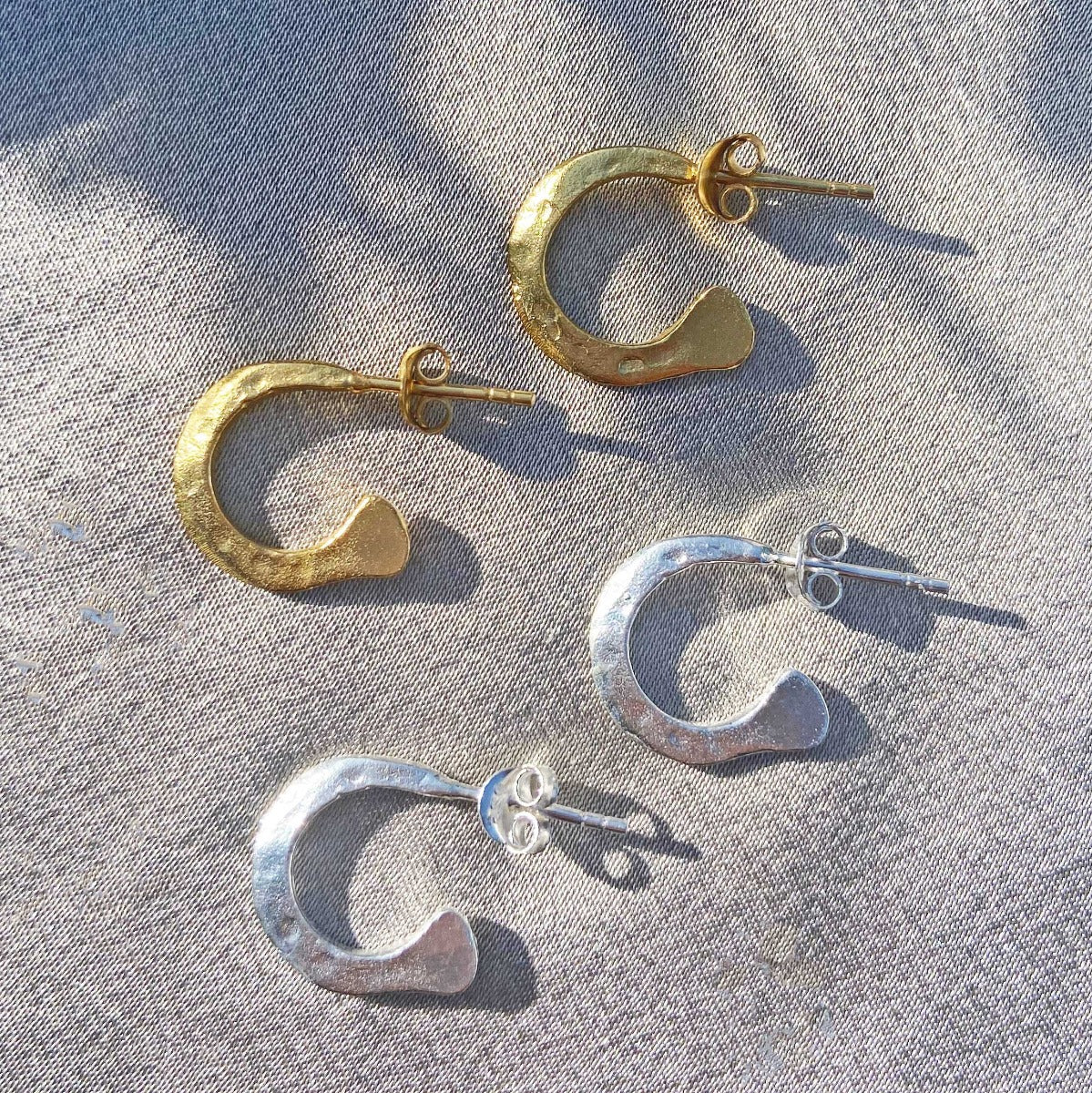 Ziggy Gold Mini Hoop Earrings - Image 4